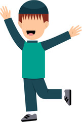 Character Of Happy Muslim Boy
