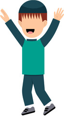 Character Of Happy Muslim Boy