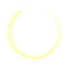 light element effect circle yellow color on isolated white background 