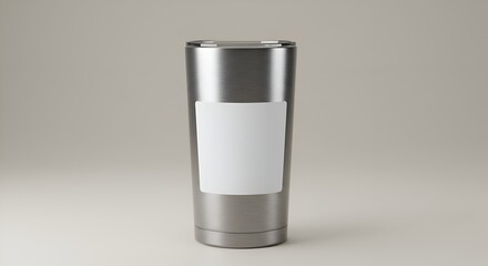 Blank label mockup for a stainless steel tumbler.