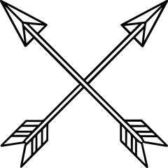 Arrows, Silhouette, and Line Art Vector Illustration