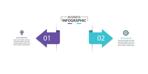 2 step process infographic template vector element