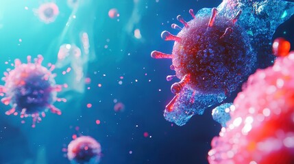 Fototapeta premium Virus Cell Microscopic View