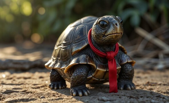 angry turtle in the garden