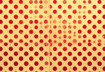 Whimsical Red Polka Dots on Cream, Playful Vintage Pattern Background