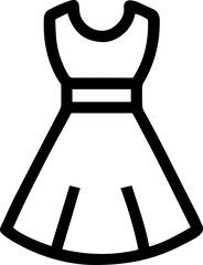Women's dress icon, Silhouette, and Line Art Vector Illustration