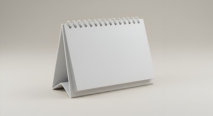 Blank white desk calendar mockup.