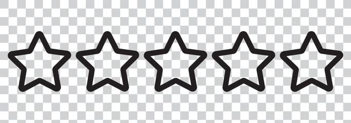 Five star rating. Product review flat icon for apps and websites