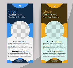 Roll-up banner stands template design layout. editable roll-up banner vector template	