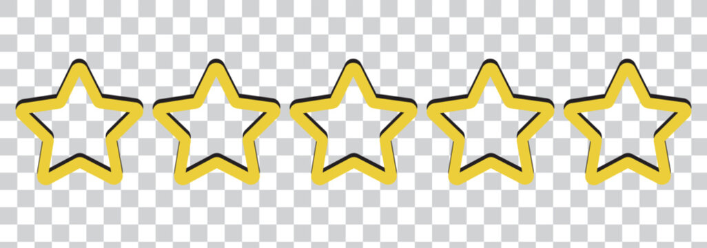 Five star rating. Product review flat icon for apps and websites