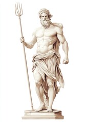 Obraz premium An ancient greek Poseidon statue man art.