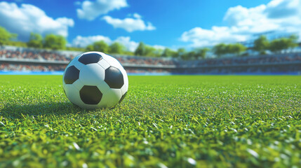 Fototapeta premium A football on the field lawn