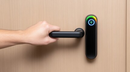 Hand opening high-tech smart door with wifi lock indicator