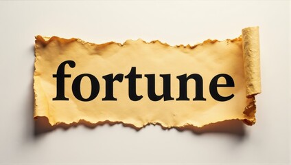 Torn Paper with the Word Fortune