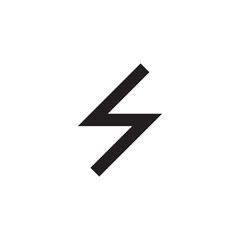 Lightning bolt icon isolated on white background.