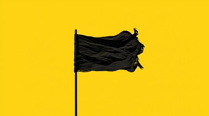 Minimal flat design of a small victory flag on a stick, symbolizing achievement