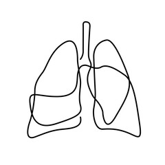 one line lungs organ