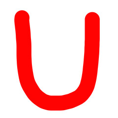 Text design red colour, 3d bold character vector,U - Underworld Unveils