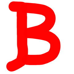 Text design red colour, 3d bold character vector,B - Bold Beams