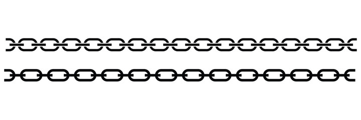  set of chains shape silhouette pattern, seamless repeatable isolated background. chain icon. eps 888.