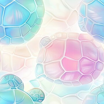 Seamless Pastel Turtle Shell Pattern Soft Gradient Design for Fashion and Decor