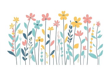 Vibrant Spring Bloom: A Delightful Collection of Colorful Flowers, Perfect for Springtime Designs, Greeting Cards, Websites, and More! Add a touch of floral elegance to your projects with these       