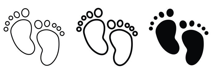 silhouette of baby feet icon over white background. vector illustration. Baby footprints icon isolated on white background. Baby feet sign. baby feet icon set. 8888.