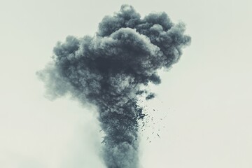 Apocalyptic Whirlwind: Dark Gray Smoke and Debris Swirling in a Powerful Tornado, Nature's Fury Unleashed, Dramatic Weather Phenomenon, Intense Vortex of Destruction, Environmental Disaster, Climate  