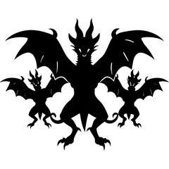 black and white dragon