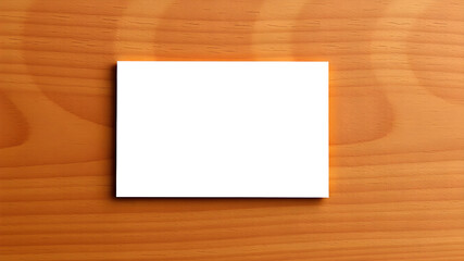A realistic business card mockup with a textured background, placed on a wooden desk. The blank card allows for custom design placement, perfect for branding or personal details.