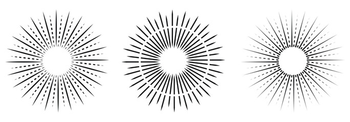 Radial circles design element. Expanding, converging circle lines from the center, epicenter.Radial, circular lines, spokes. Radiating lines, stripes. Concentric burst. flat style.