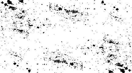 Abstract texture dust particle and dust grain on white background. Old grunge black texture. Dark weathered overlay pattern sample on transparent background. Screen background. Vector.