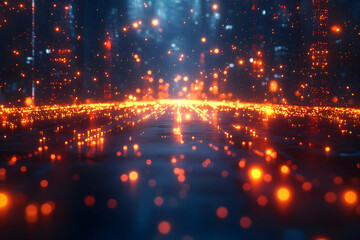 Obraz premium Abstract Glowing Lights On Dark Background