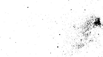 Abstract texture dust particle and dust grain on white background. Old grunge black texture. Dark weathered overlay pattern sample on transparent background. Screen background. Vector.