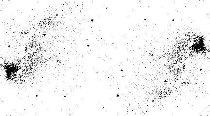 Abstract texture dust particle and dust grain on white background. Old grunge black texture. Dark weathered overlay pattern sample on transparent background. Screen background. Vector.
