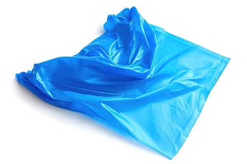 Obraz premium Floating Blue Plastic Bag: Clean, Crisp Studio Shot. Perfect for environmental themes, recycling campaigns, pollution awareness projects, or minimalist design. High-resolution image ideal for 