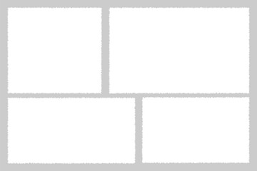 Set of vector border frames with rough edges . Rectangular frame template collection . distress texture . Grunge tiny frame borders isolated on the background . Rough edges effect .vector illustration