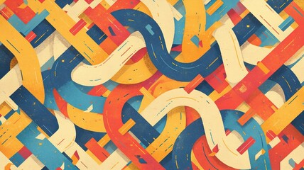 Colorful intertwined roads abstract background, ideal for transport or travel designs