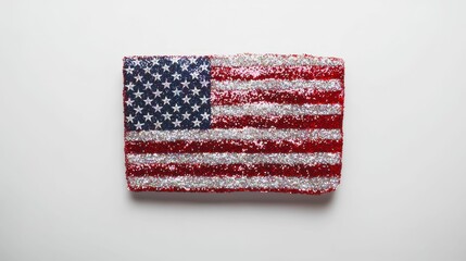 Obraz premium Glittery USA Flag Patriotic Symbol Celebration Decoration Art Object