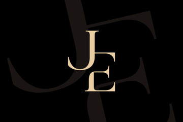 JE or EJ letter logo icon design. Classic style luxury initials monogram.
