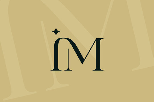 IM or MI letter logo icon design. Classic style luxury initials monogram.