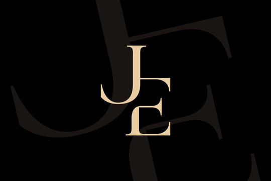 JE or EJ letter logo icon design. Classic style luxury initials monogram.