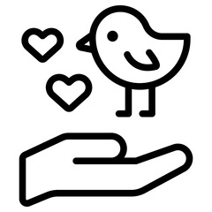 손 위의 귀여운 새 아이콘