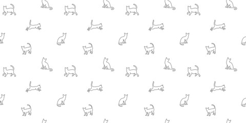 cat pattern background. cat doodle pattern background. Seamless pattern with doodle cat illustration.