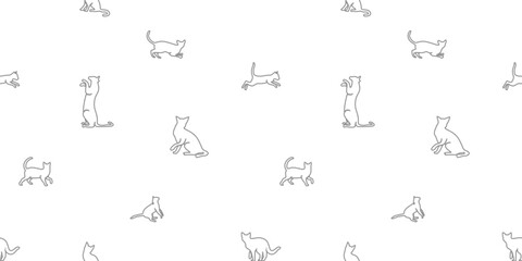 cat pattern background. cat doodle pattern background. Seamless pattern with doodle cat illustration.