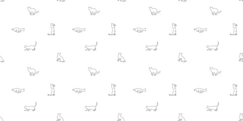 cat pattern background. cat doodle pattern background. Seamless pattern with doodle cat illustration.