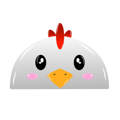 cute chiken vector, cartoon chiken face, drawing chiken face easy and simple. Cute chiken vector design illustration. Farm animals vector 