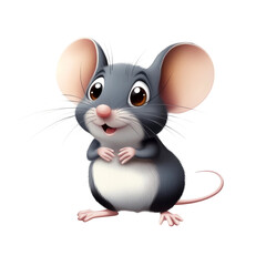 a realistic cartoon mouse on a white background