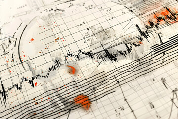 Abstract representation of data trends with lines and colors illustrating market fluctuations