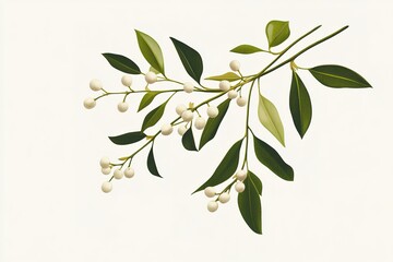 Simple Mistletoe Vector Logo: Minimalist Christmas Icon, Perfect for Holiday Branding, Festive Designs, Winter Wonderland Themes, Greeting Cards, Invitations, Web Design Elements, App Icons, Social   